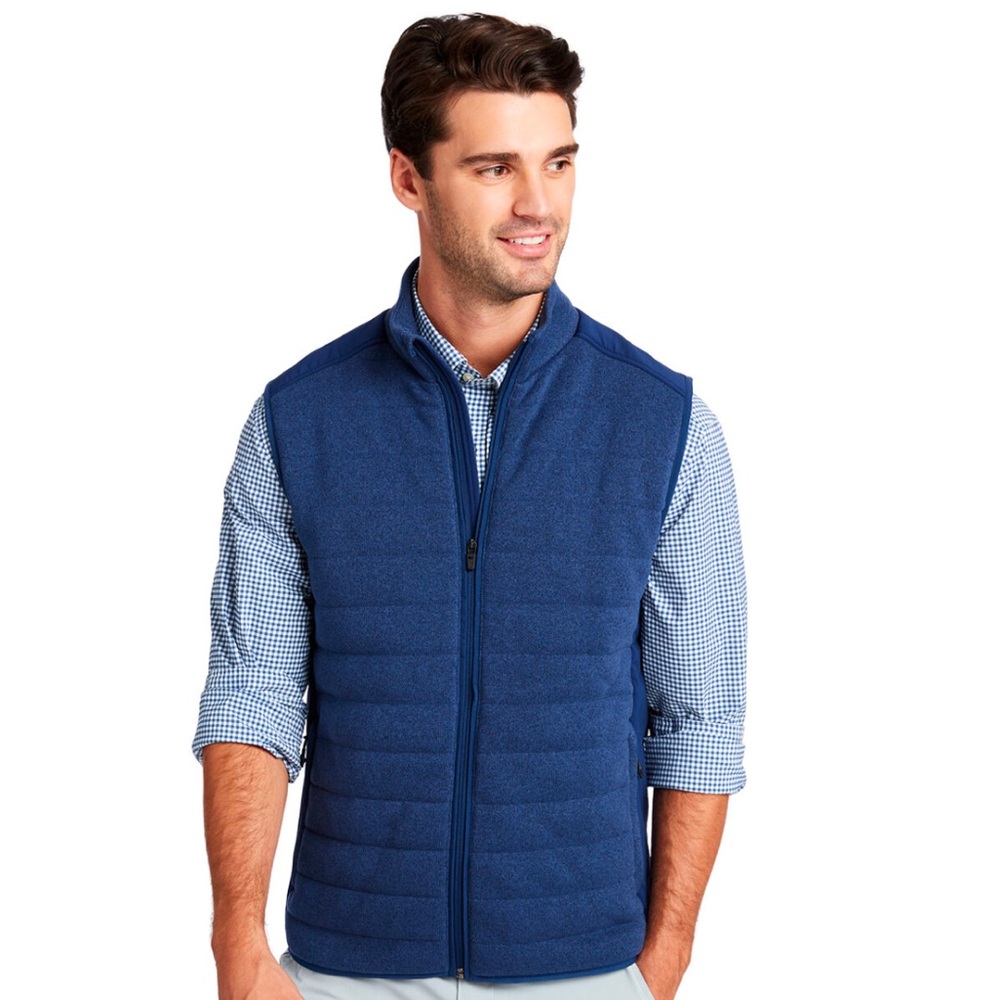 Vineyard Vines Performance Sweater Fleece Vest Navy